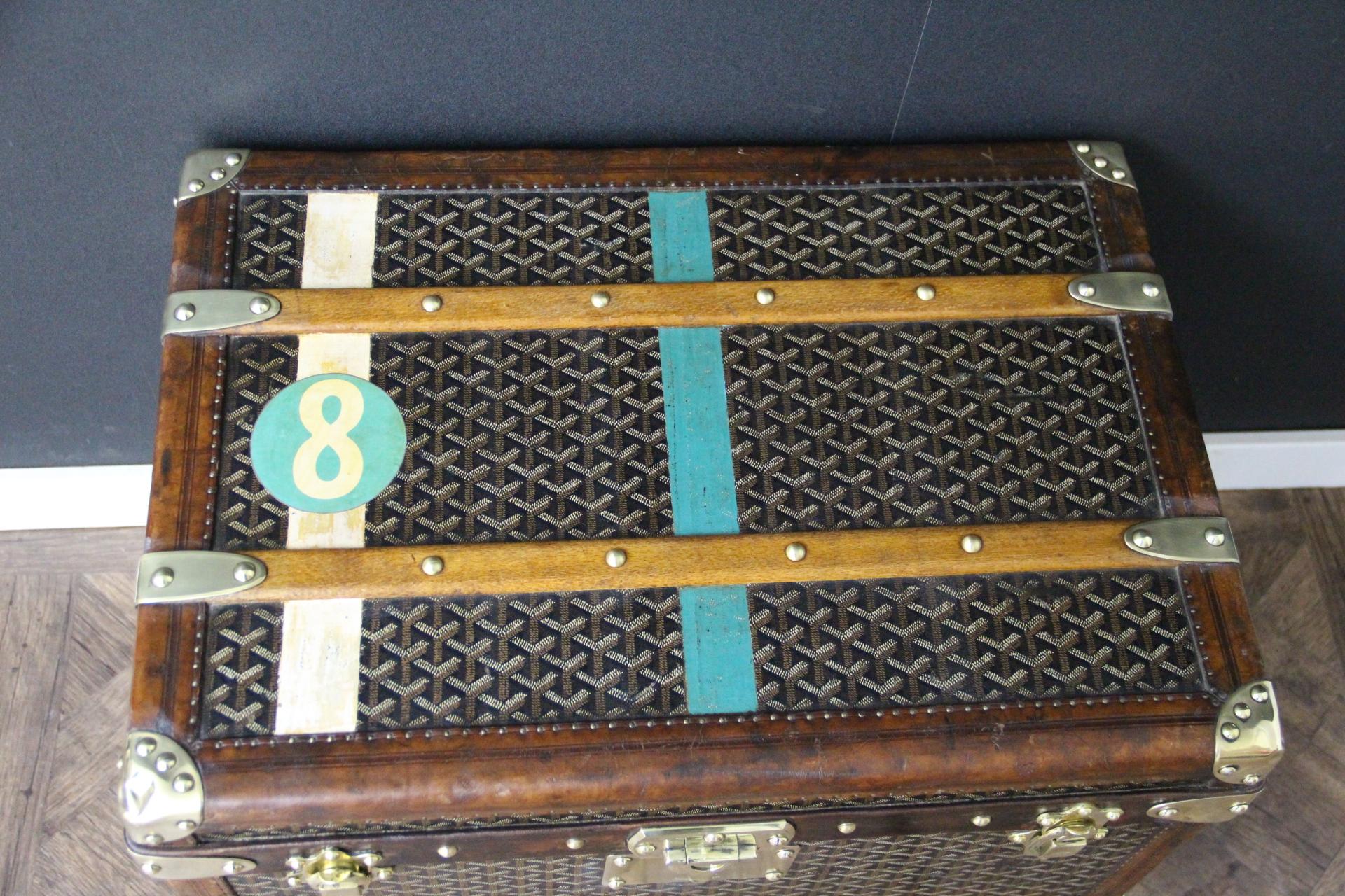 1920s Goyard Hat Trunk, Goyard Trunk, Goyard Steamer Trunk, Goyard Trunk For Sale 8