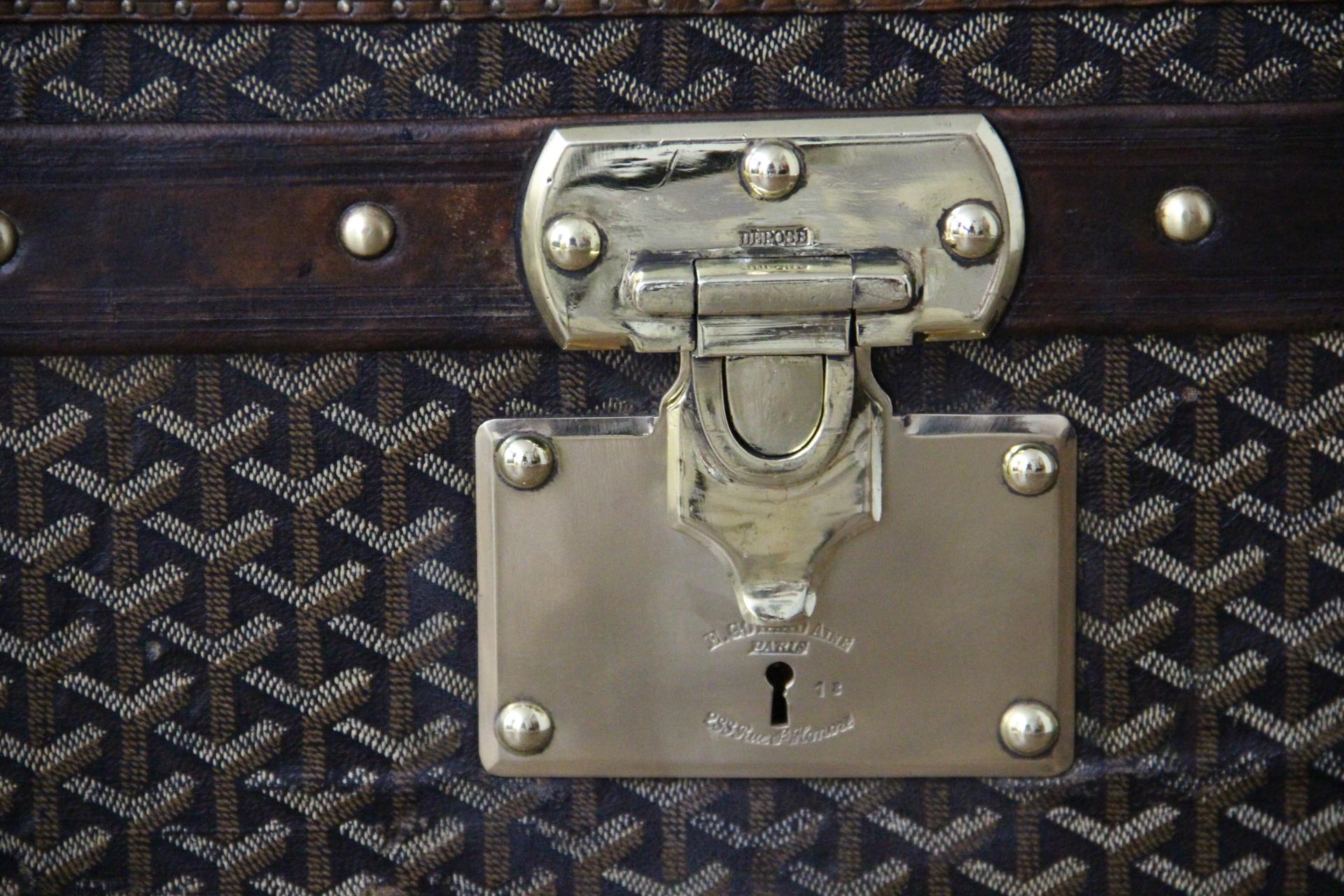 1920s Goyard Hat Trunk, Goyard Trunk, Goyard Steamer Trunk, Goyard Trunk In Good Condition For Sale In Saint-Ouen, FR
