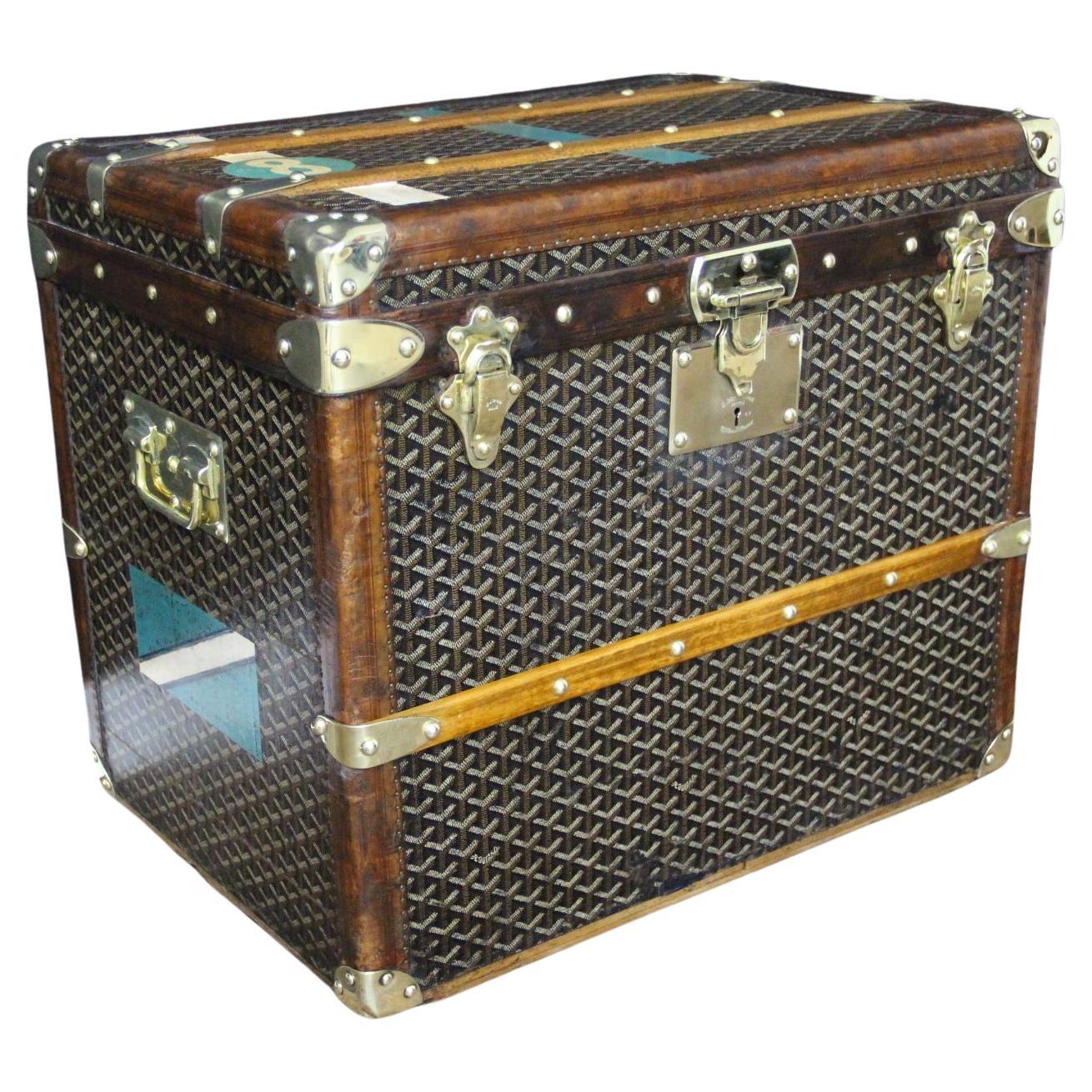 1920s Goyard Hat Trunk, Goyard Trunk, Goyard Steamer Trunk, Goyard Trunk