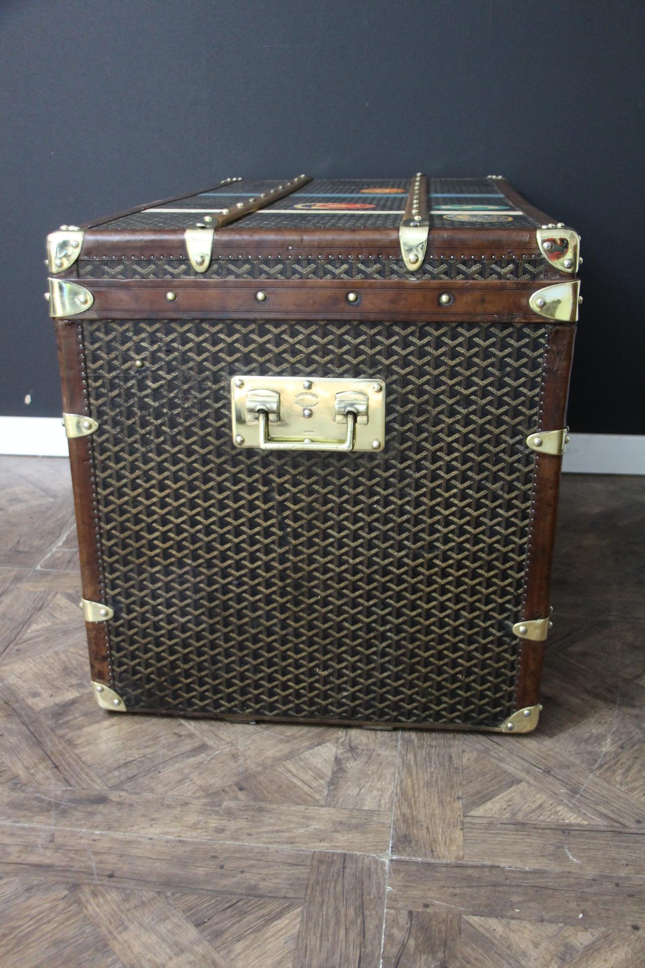 Baúl Goyard años 20, Baúl vapor Goyard 100 cm, Baúl Courrier Goyard 3