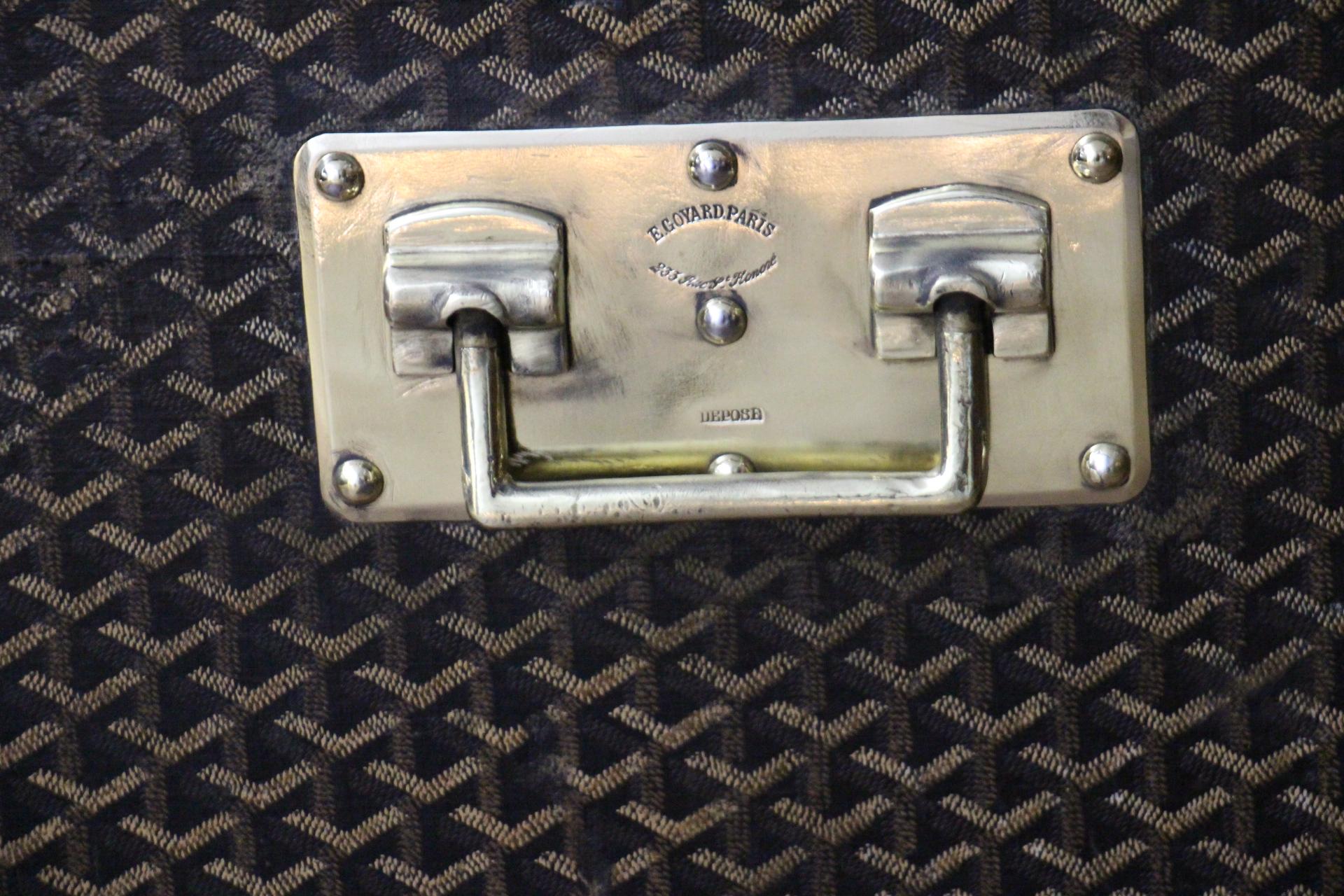 Baúl Goyard años 20, Baúl vapor Goyard 100 cm, Baúl Courrier Goyard 4
