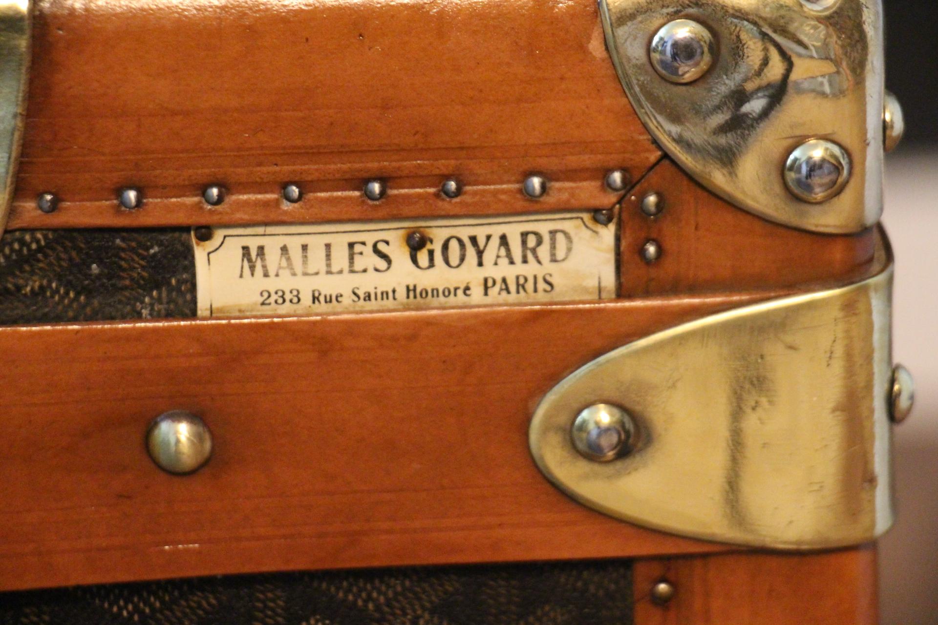 1920s Goyard Trunk, 100 cm Goyard Steamer Trunk, Goyard Courrier Trunk 2