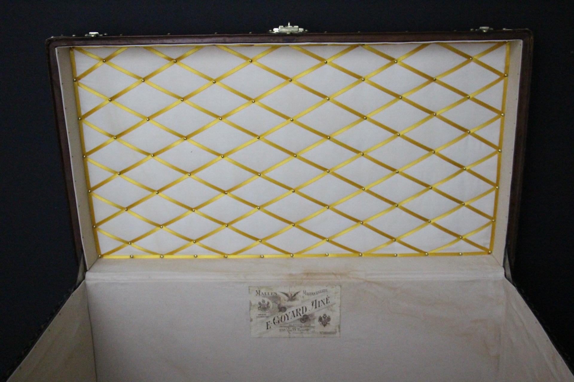 Baúl Goyard años 20, Baúl vapor Goyard 100 cm, Baúl Courrier Goyard 9