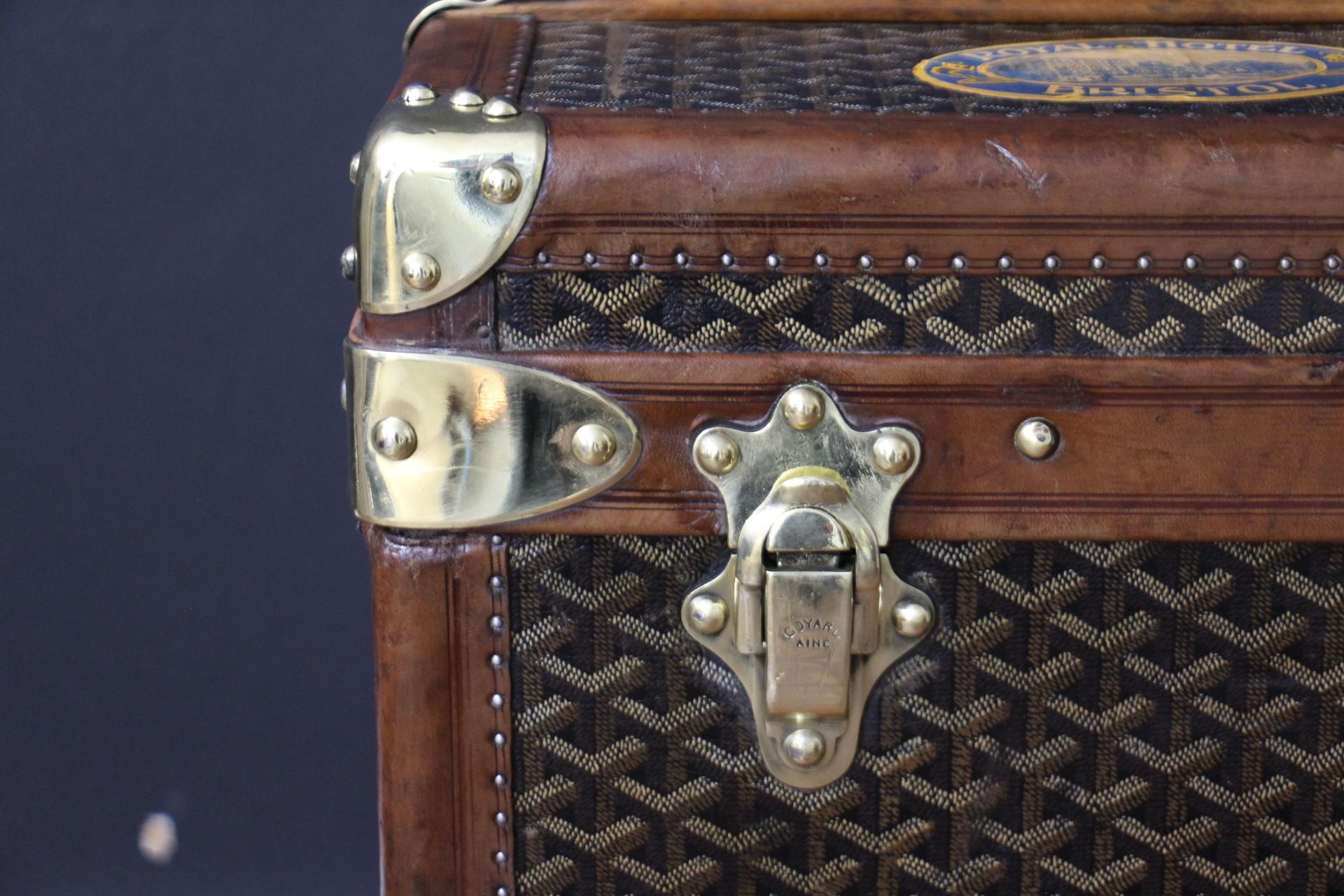 Baúl Goyard años 20, Baúl vapor Goyard 100 cm, Baúl Courrier Goyard Art Decó