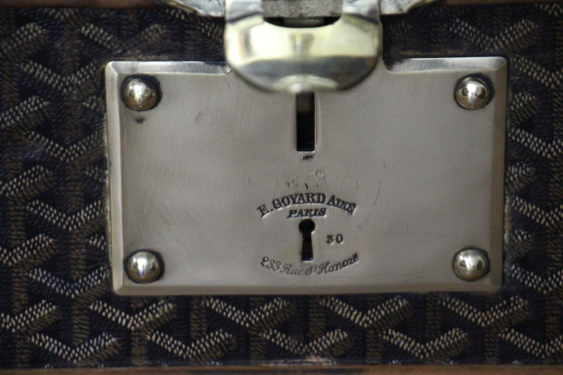 Baúl Goyard años 20, Baúl vapor Goyard 100 cm, Baúl Courrier Goyard en Bueno Estado en Saint-Ouen, FR