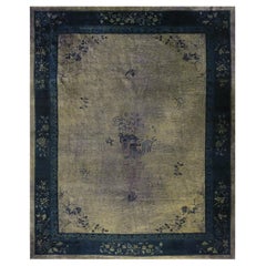 Rugs On Net Gray Antique Floral Chinese Art Deco Peking Rug Wool Area Rug Carpet
