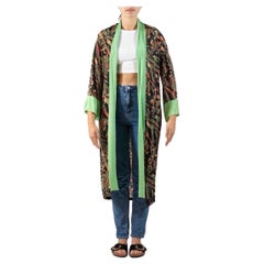 The Artful Green & Greene Greene Rare Art Deco Tropical Print Kimono 1920S