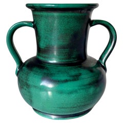 1920s Green Ceramic Vase, Upsala Ekeby, Sweden