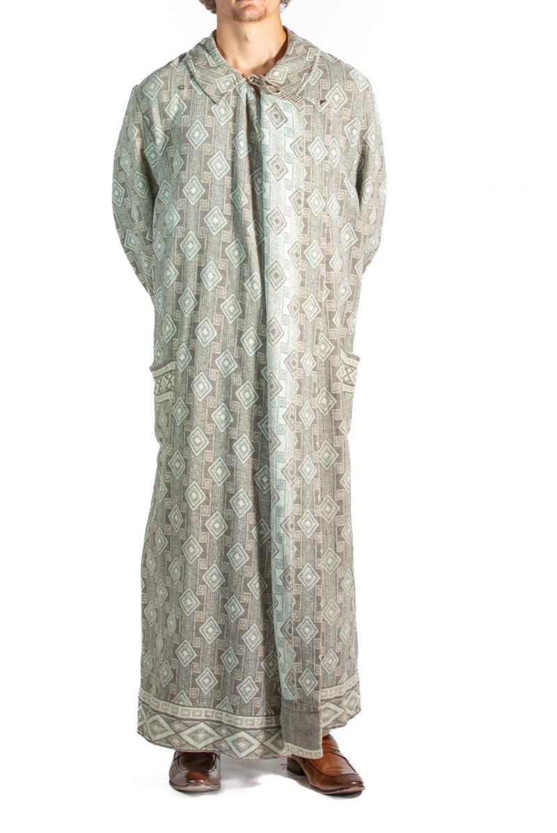 Uomo Vestaglia da uomo 1920S in lana/cotone grigio e blu in vendita