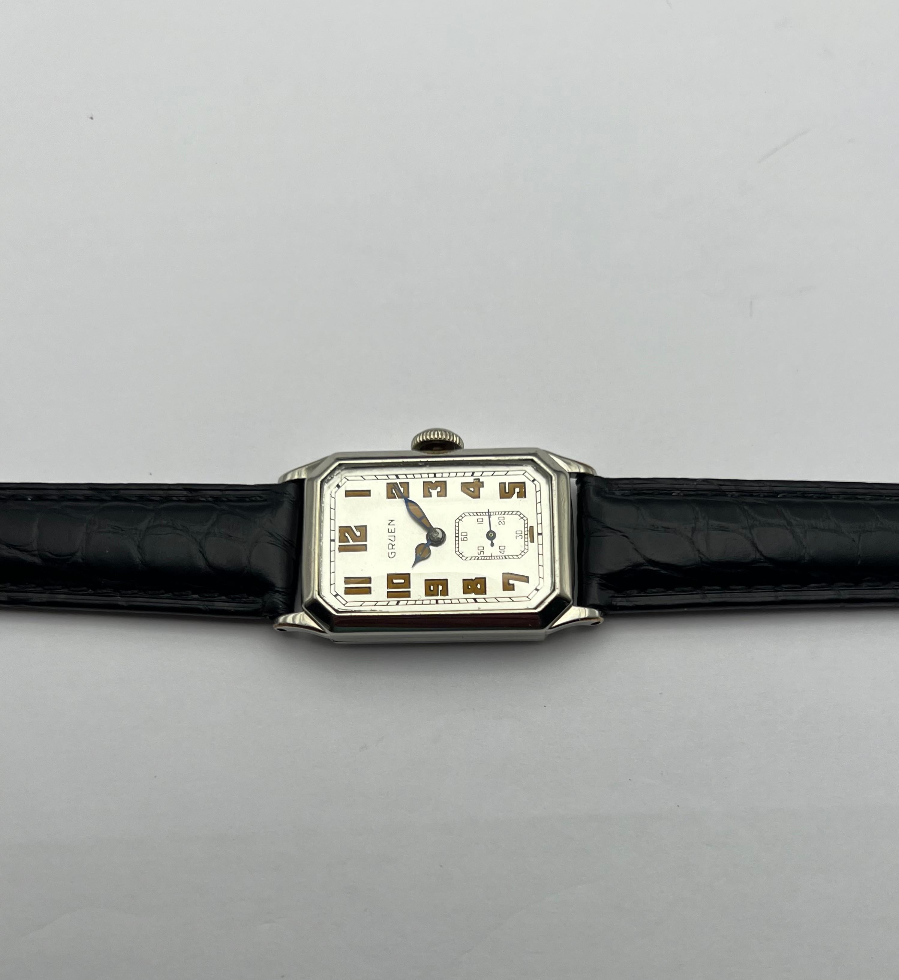 1920's Gruen Quadron 15 Jewel Restored. Beautiful Art Deco Watch 3