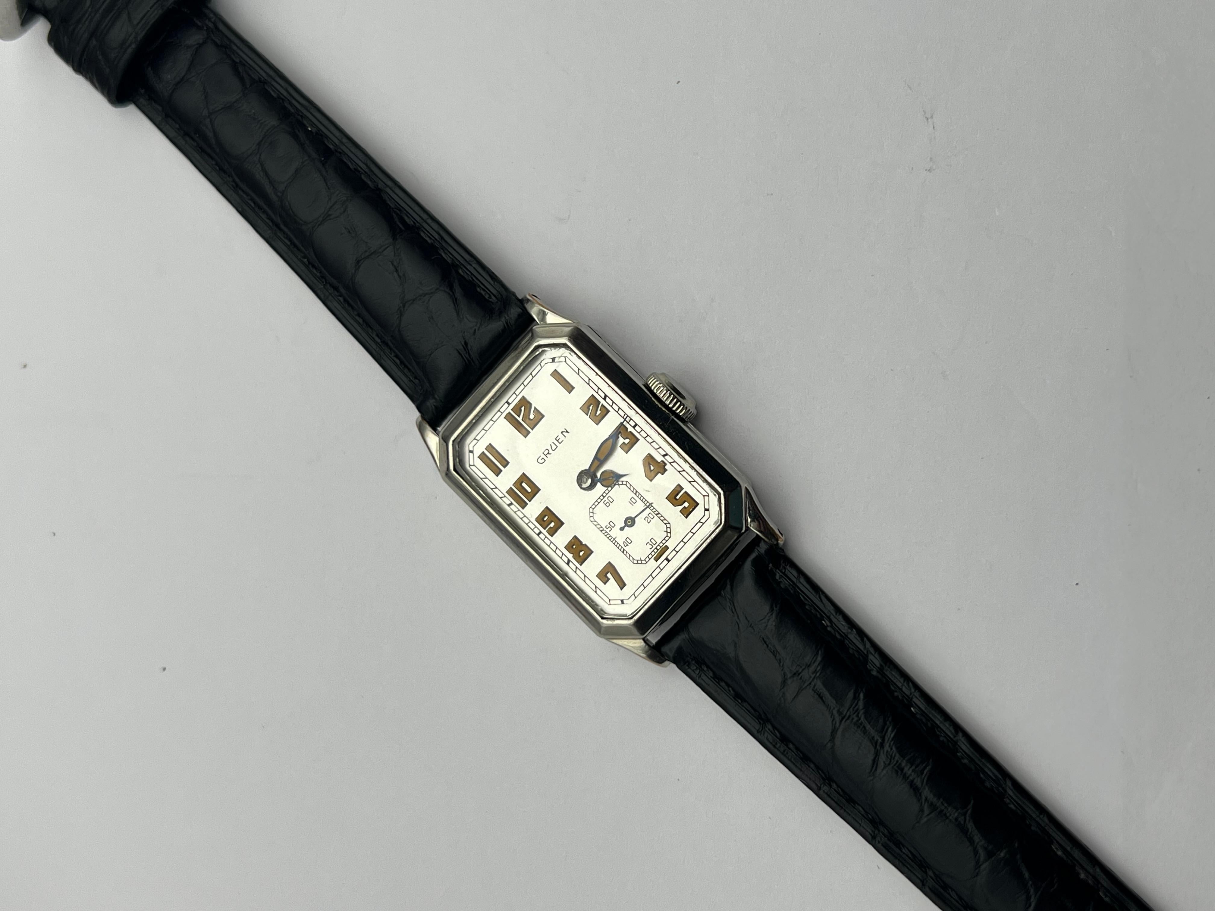 1920's Gruen Quadron 15 Jewel Restored. Beautiful Art Deco Watch 5