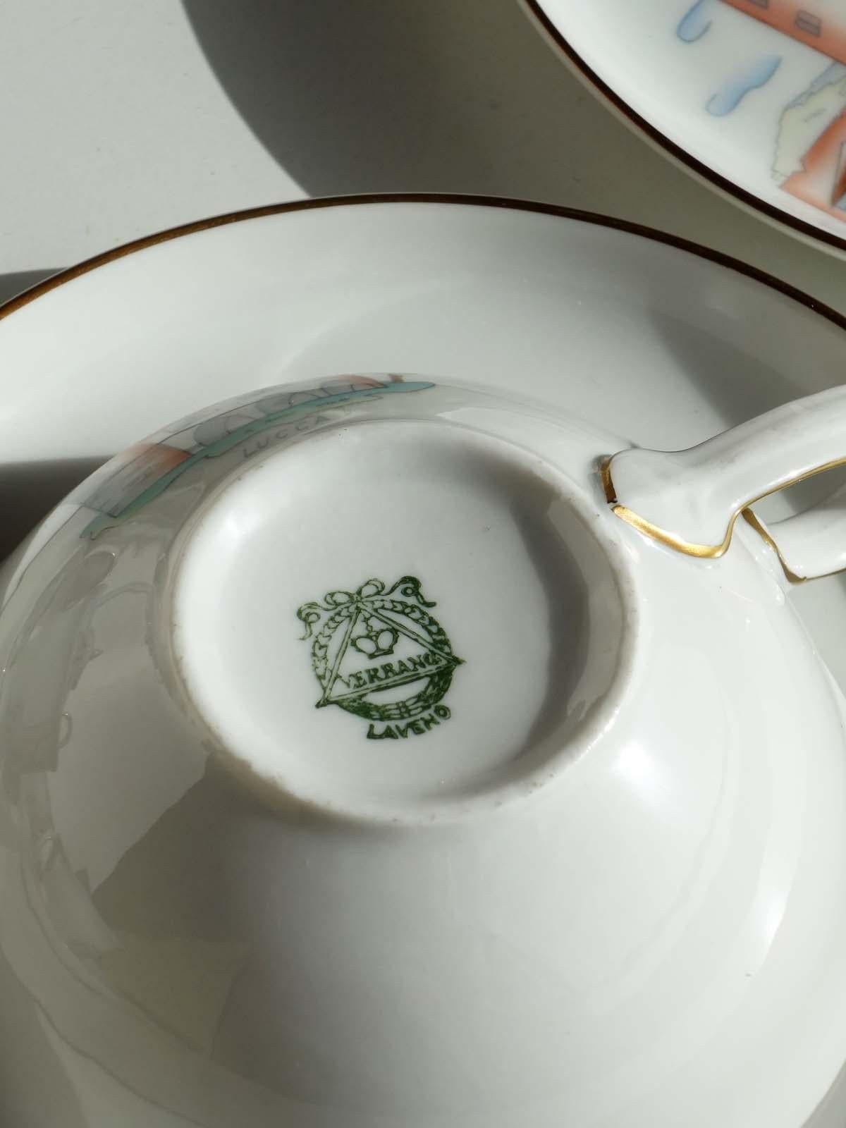 Juego de té de porcelana italiana Art Déco Guido Andlovitz Verbano, años 20 Italiano en venta