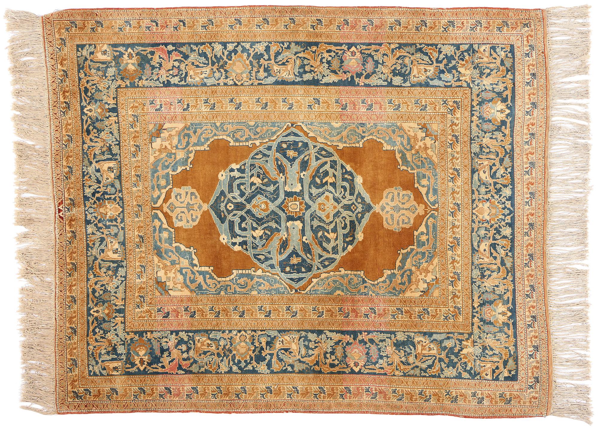 Tapis persan ancien de Tabriz de style traditionnel Haji Jalili des années 1920 en vente 3