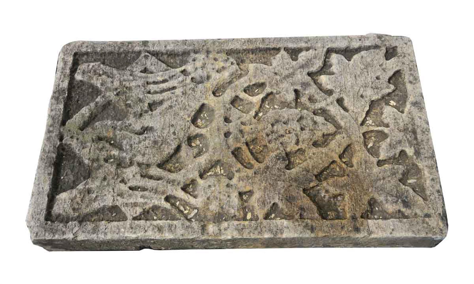 Beaux Arts 1920s Hand Carved Limestone Frieze with Foliage Detail of Leaves and Fruit