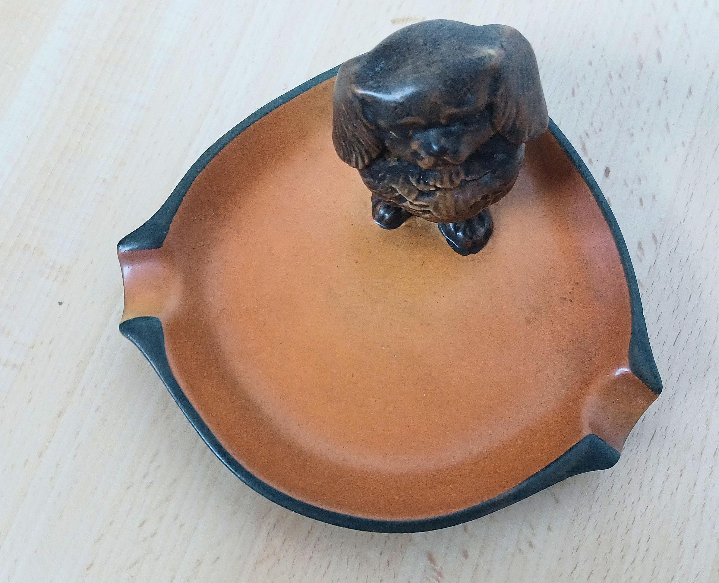 Chien pékinois Art Nouveau danois des années 1920 fabriqué à la main  Cendrier / Bol en vente 4