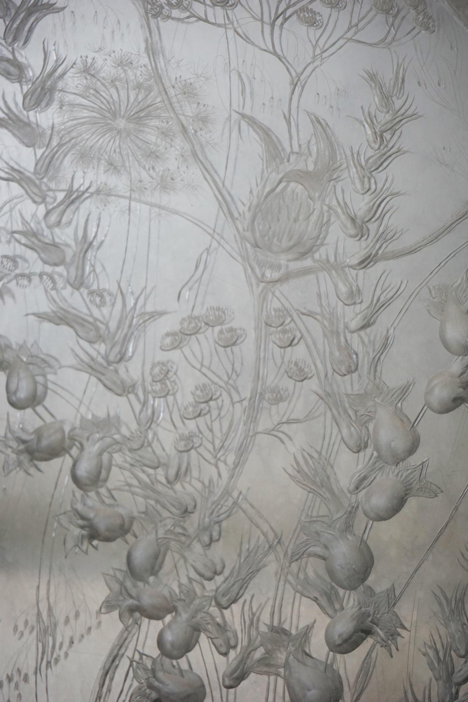 1920's Hand-Etched Lucite Botanical Panel For Sale 1