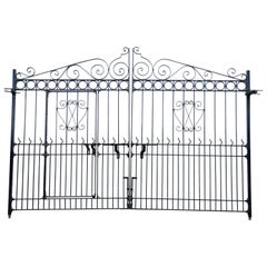 Antique 1920s Hand-Forged Monumental Steel Gate from a Forest Bungalow in East India