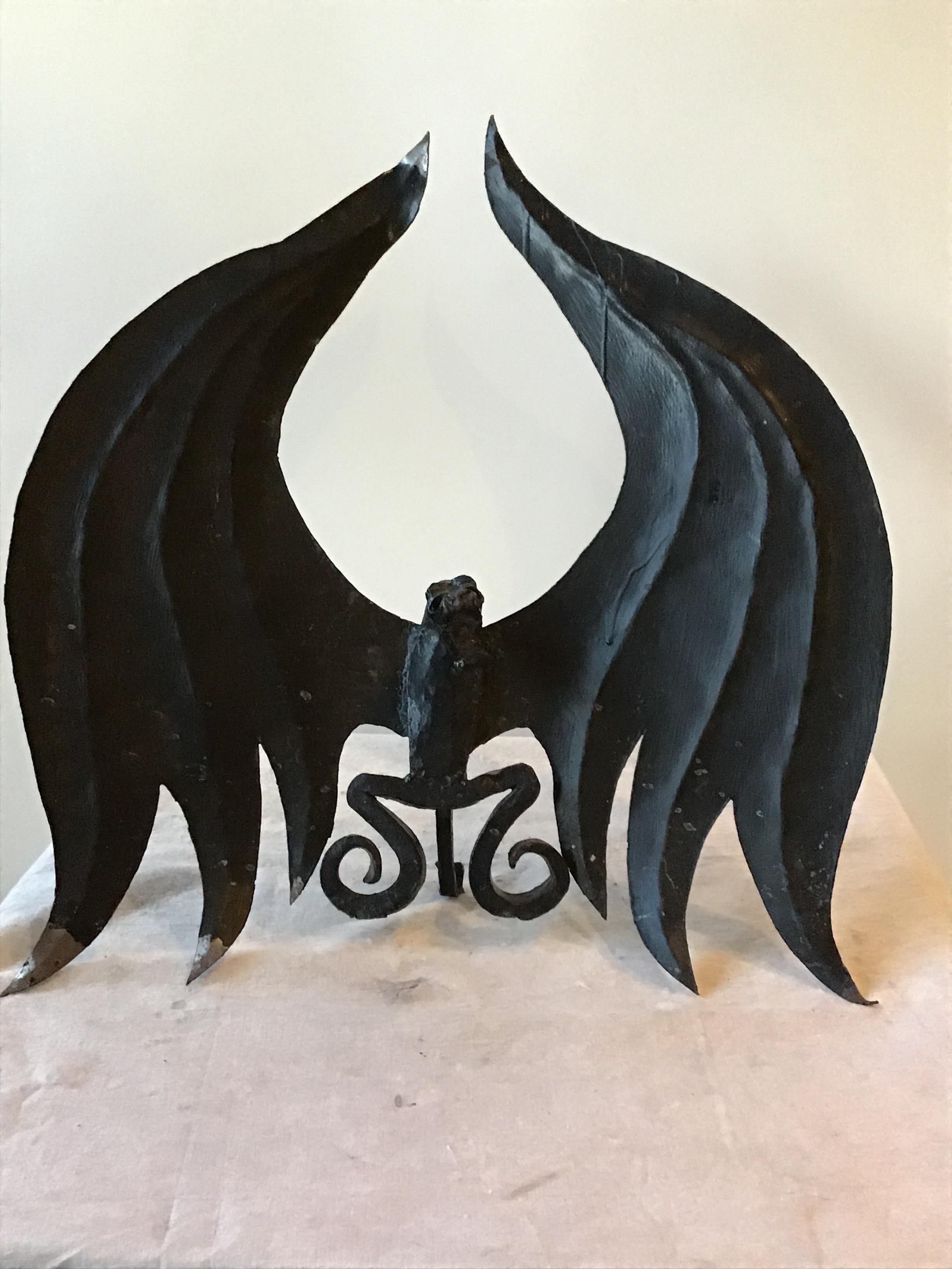 1920s Handmade Dragon Andirons  In Good Condition For Sale In Tarrytown, NY