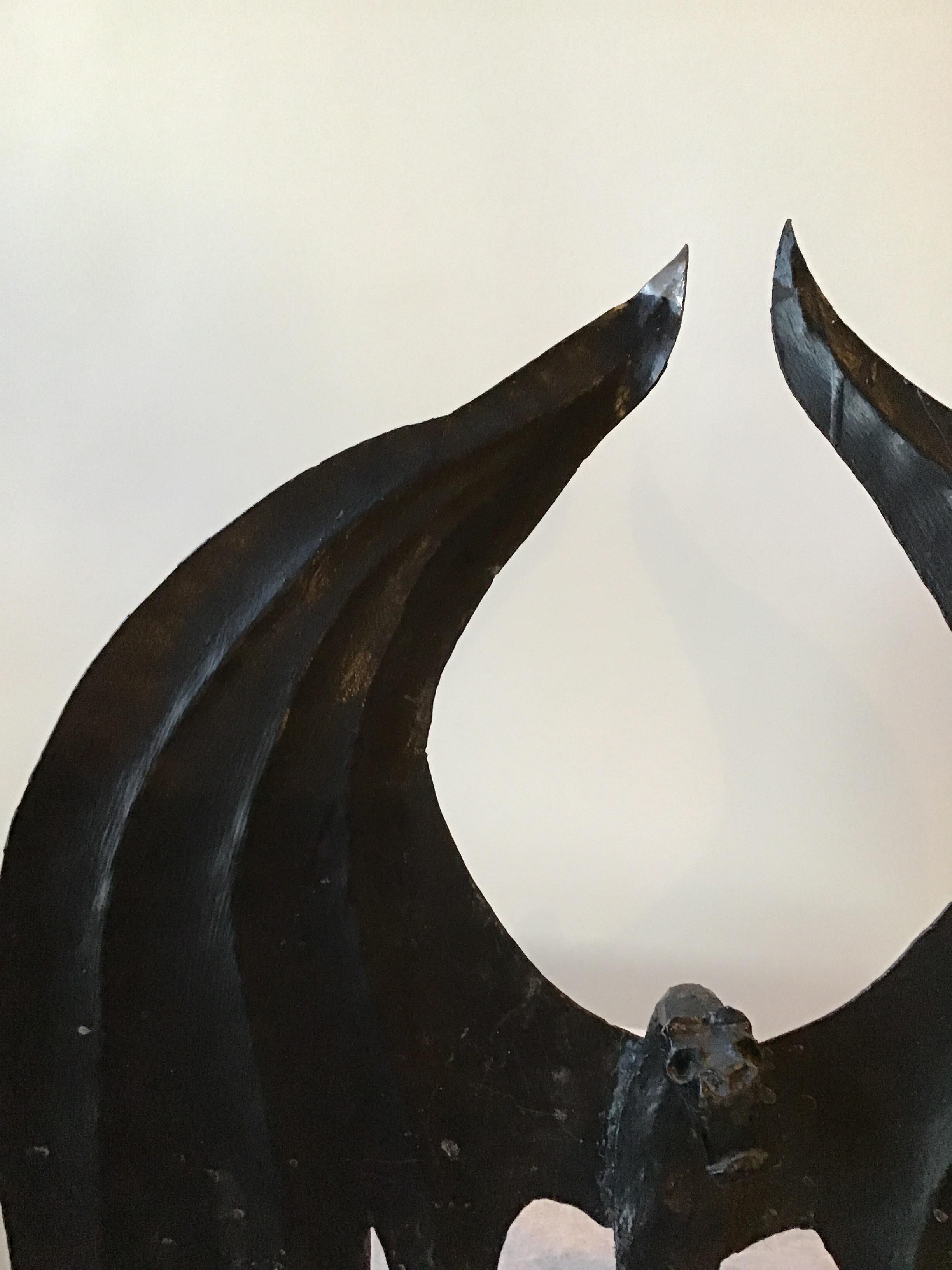Iron 1920s Handmade Dragon Andirons For Sale