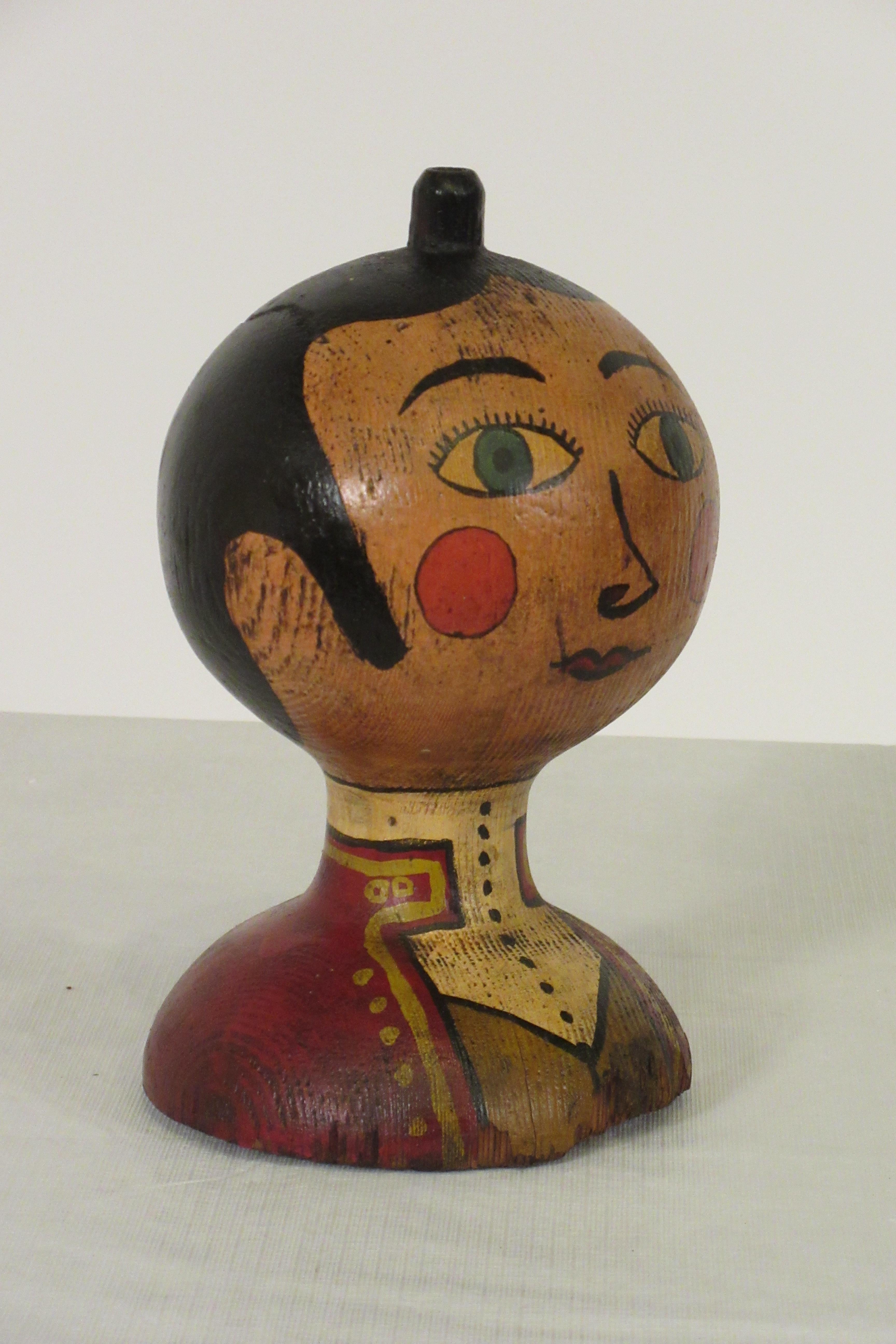 1920s Hand Painted Folk Art Gentleman In Good Condition In Tarrytown, NY