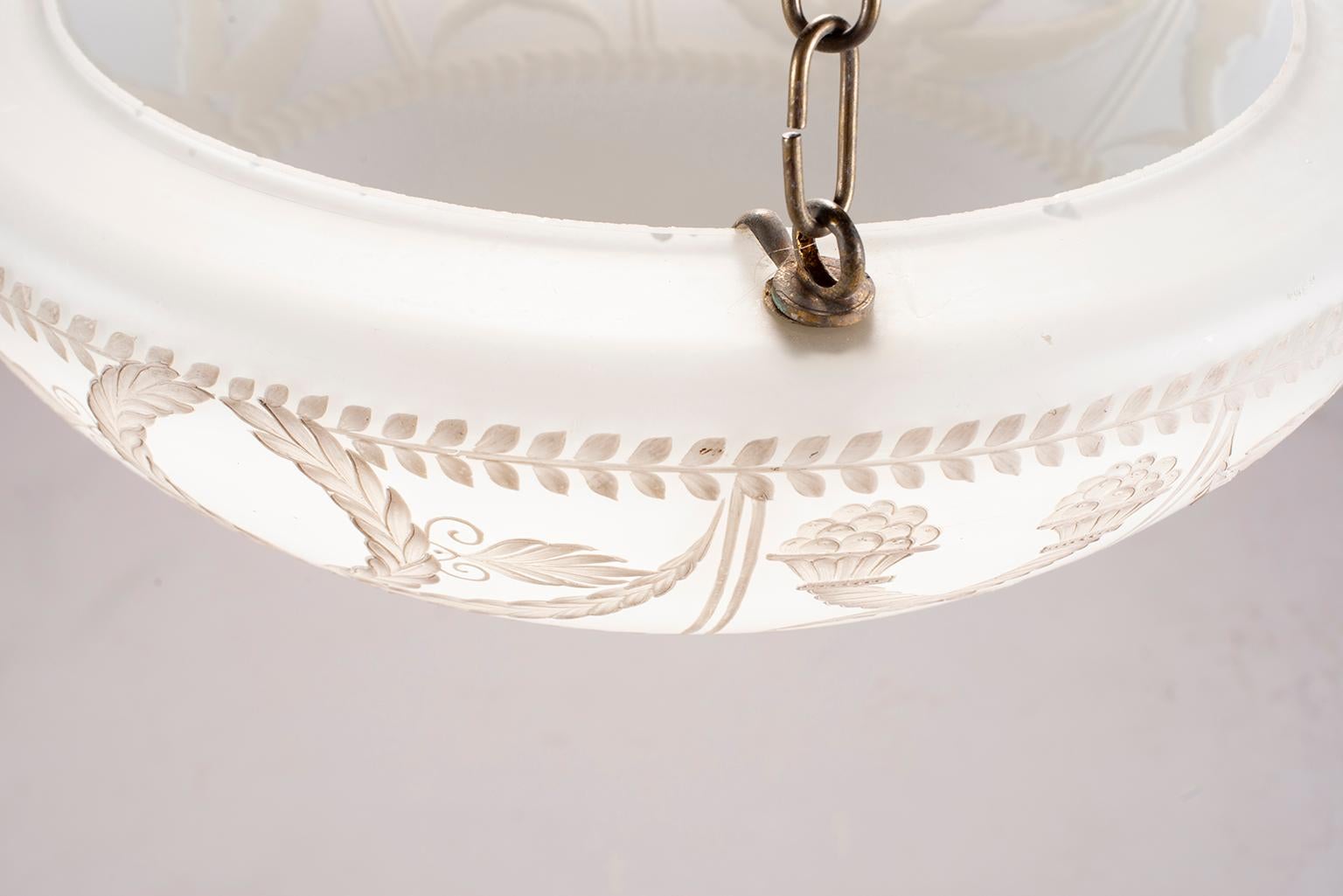 1920s Hand Painted Opaline Fixture from Paris Dior Boutique 4