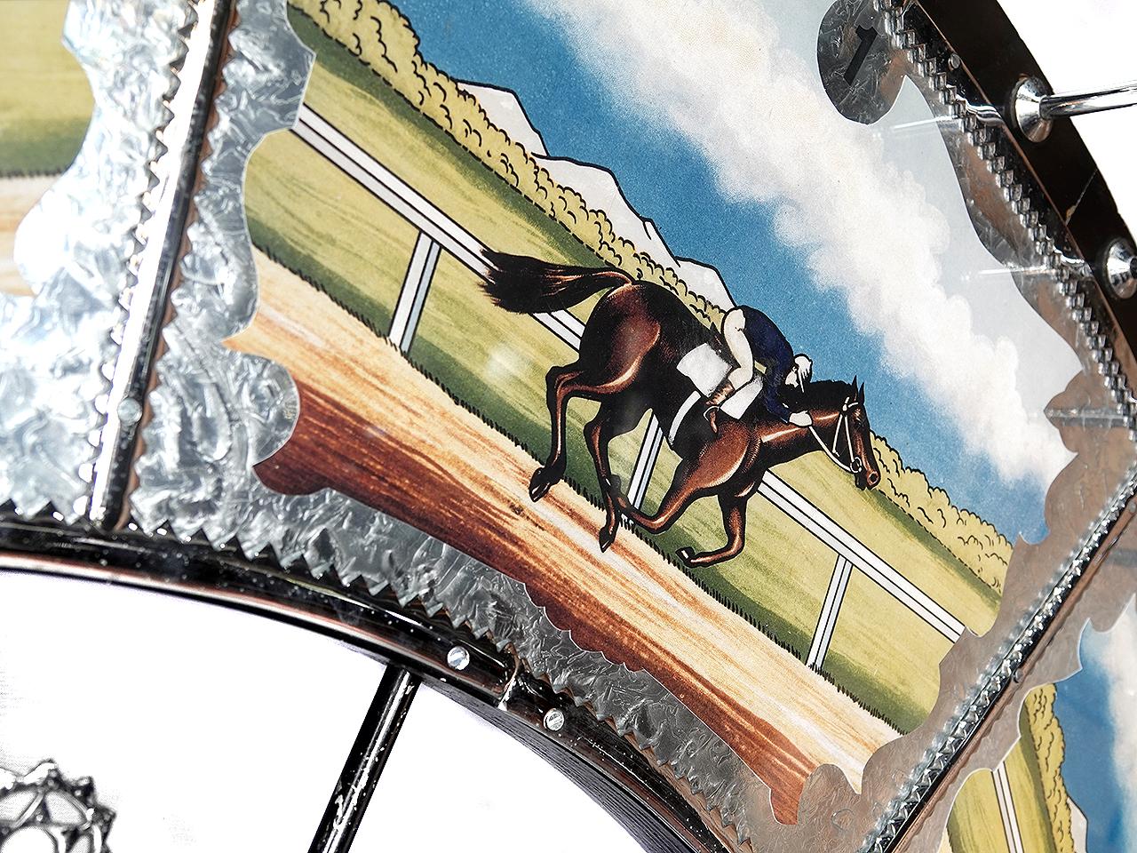 1920s H.C. Evans Jumbo Horse Racing Wheel On Stand In Good Condition In Peekskill, NY