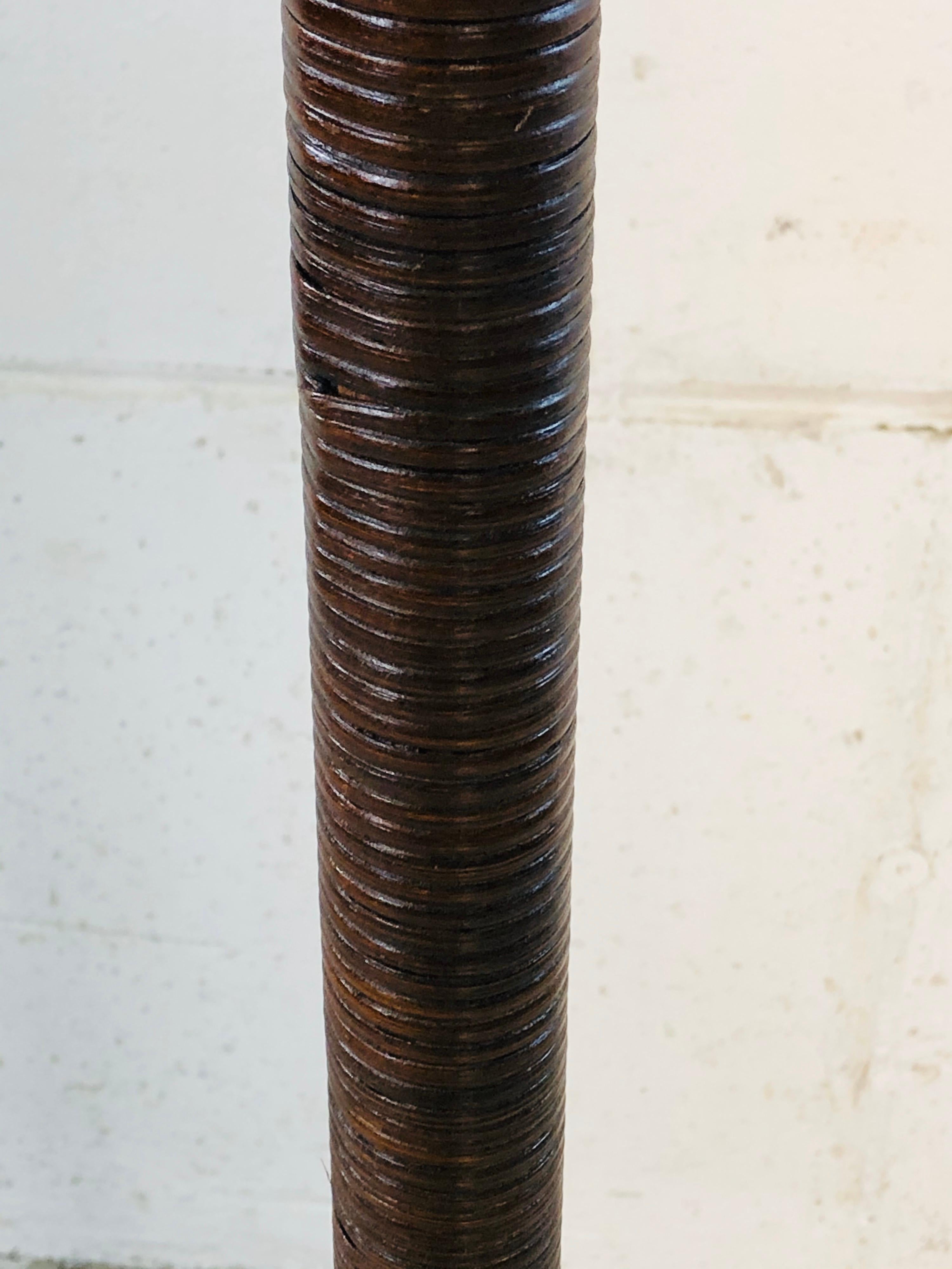 20th Century 1920s Heywood-Wakefield Rattan Wrapped Floor Lamp For Sale