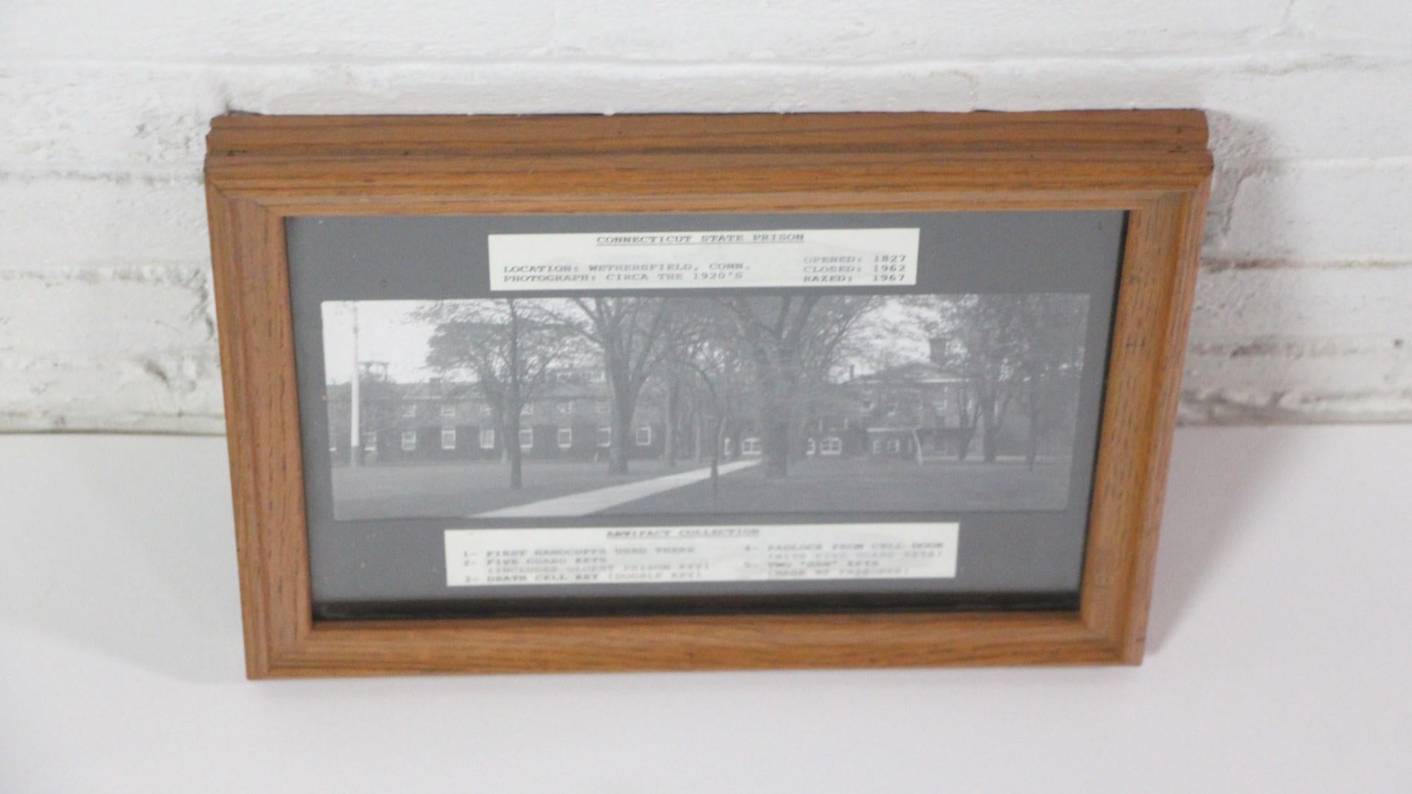1920s Historic Photograph of Connecticut State Prison Era 1827-1962, Framed In Good Condition For Sale In New York, NY