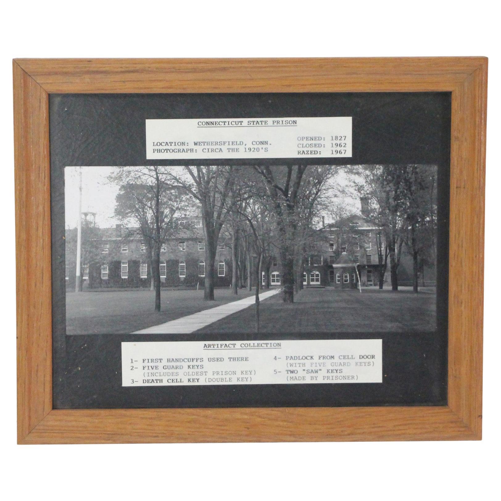 1920s Historic Photograph of Connecticut State Prison Era 1827-1962, Framed For Sale