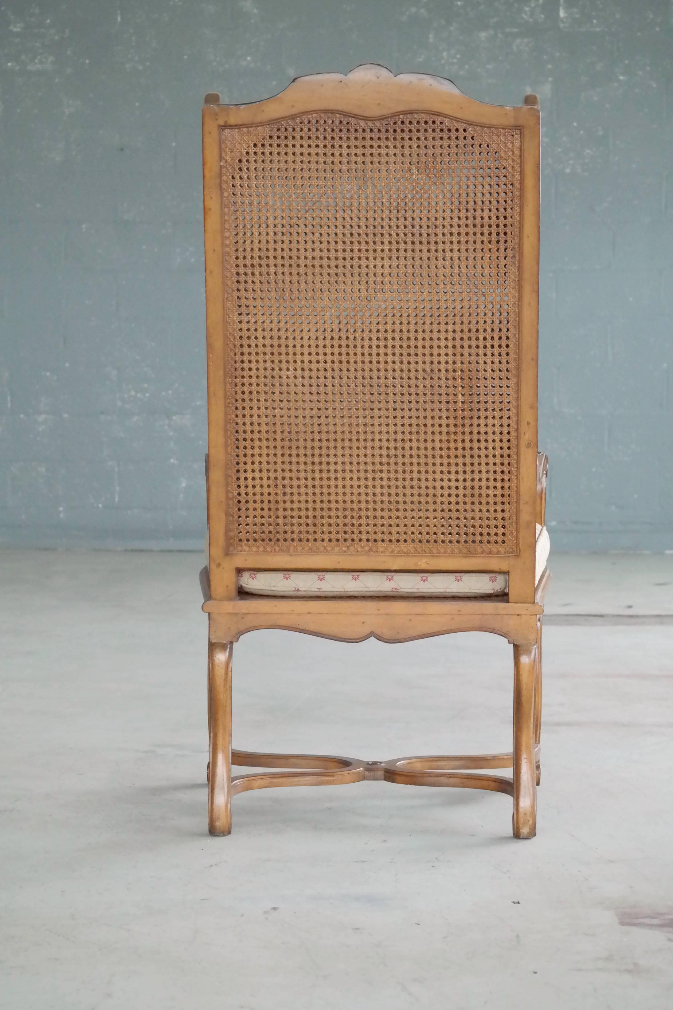 1920s Hollywood Regency Cane Wingback Chair 5