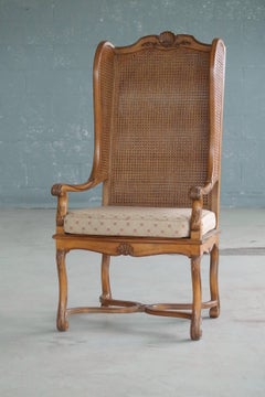 1920er Hollywood Regency Cane Wingback Chair