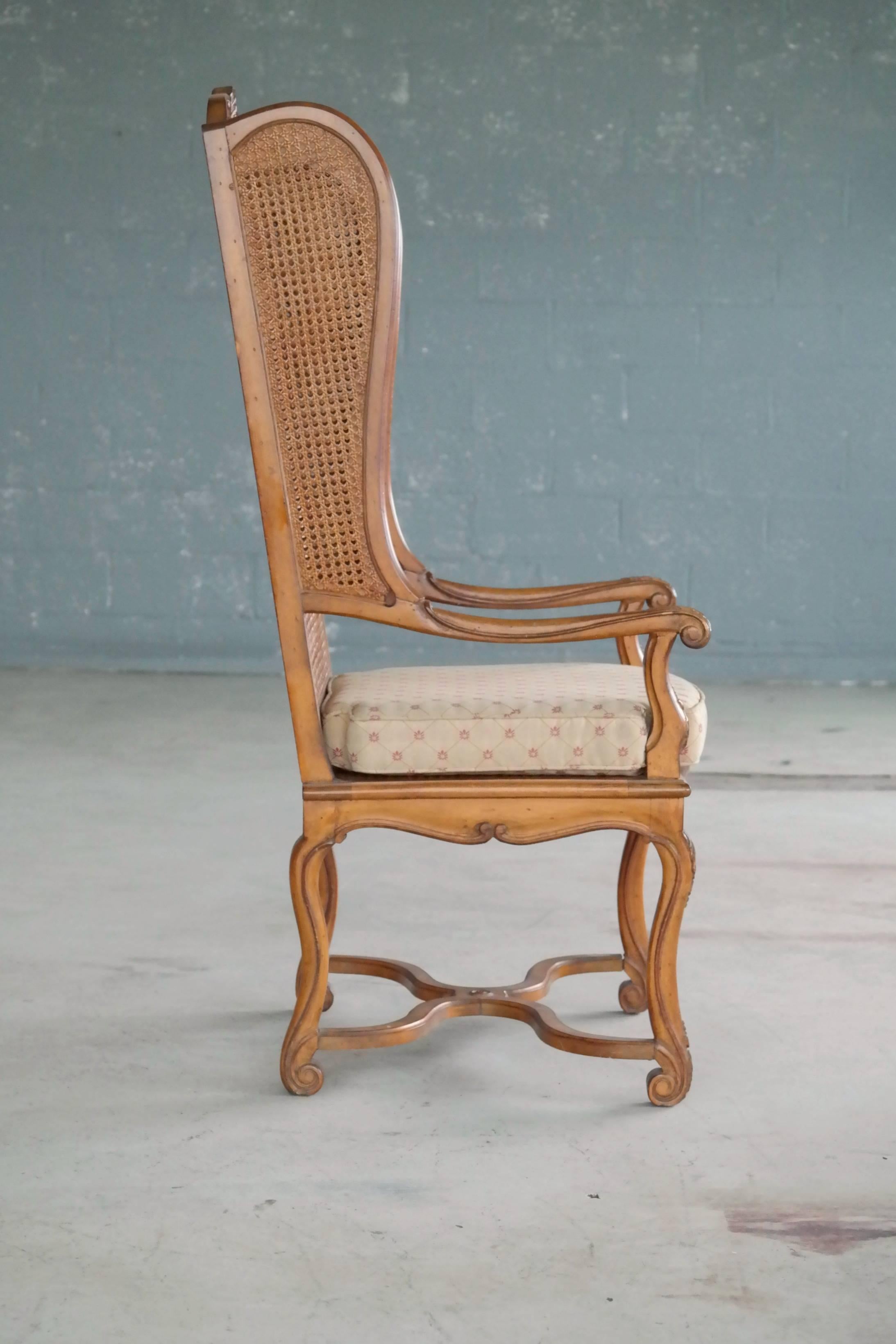 1920s Hollywood Regency Cane Wingback Chair 2