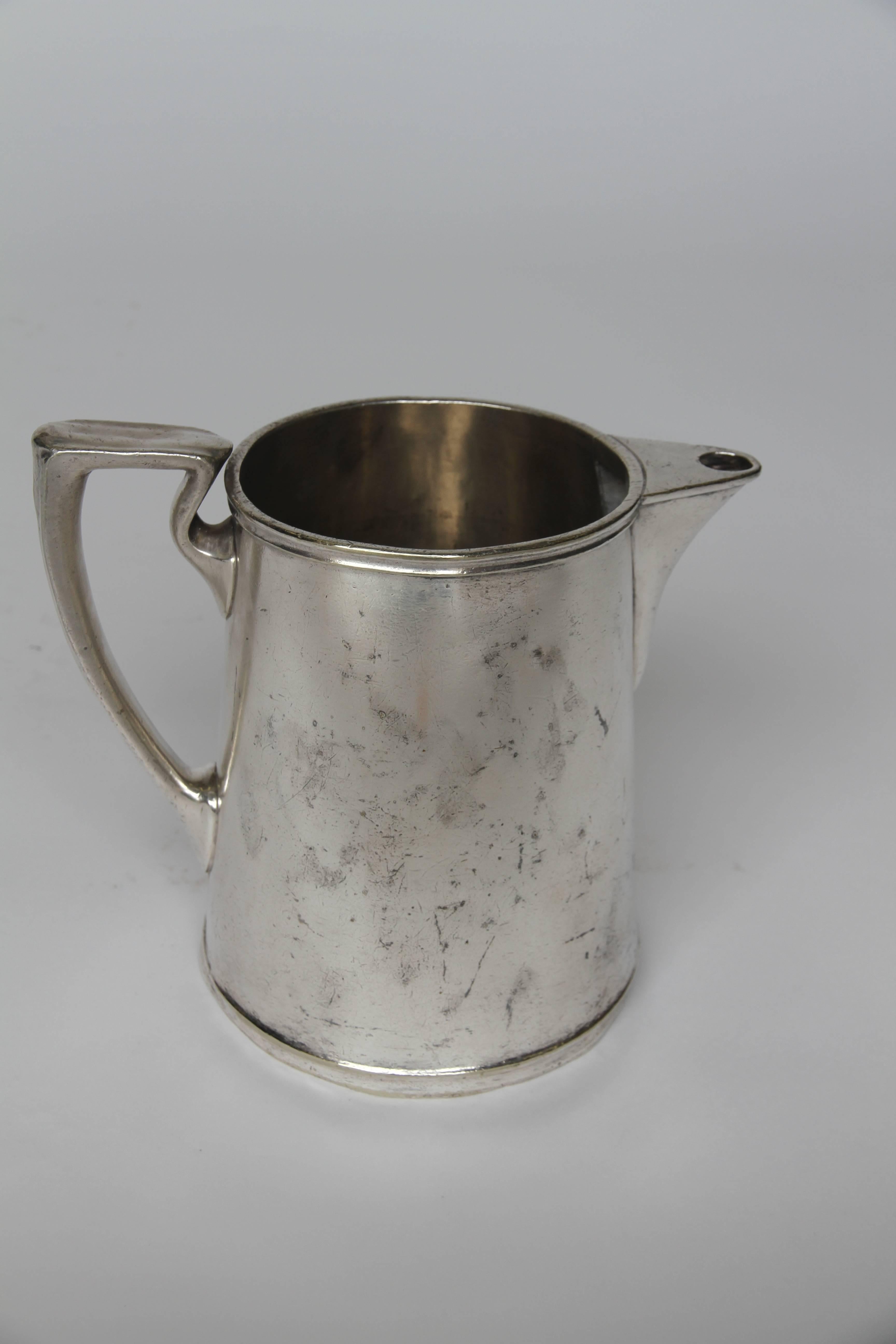 1920s Hotel Silver Pitcher, Reed and Barton for the University of Notre Dame In Good Condition In Houston, TX