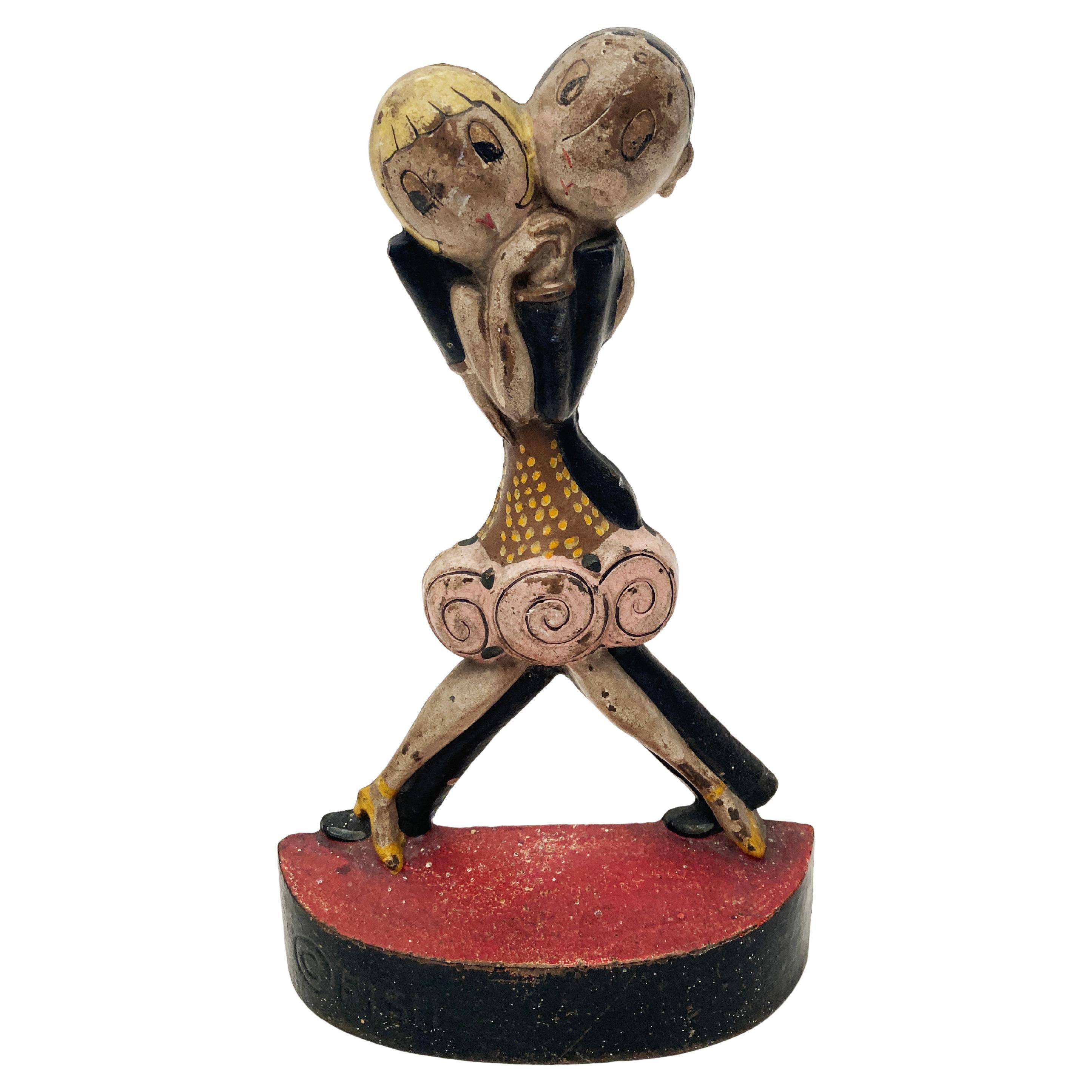 Tope de puerta Hubley 'Charleston Dancers' de los años 20 por Anne Harriet Fish