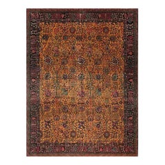 Tapis en laine d'Agra (Inde), des années 1920, chef-d'œuvre floral noué à la main, 9′9″ × 12'9"