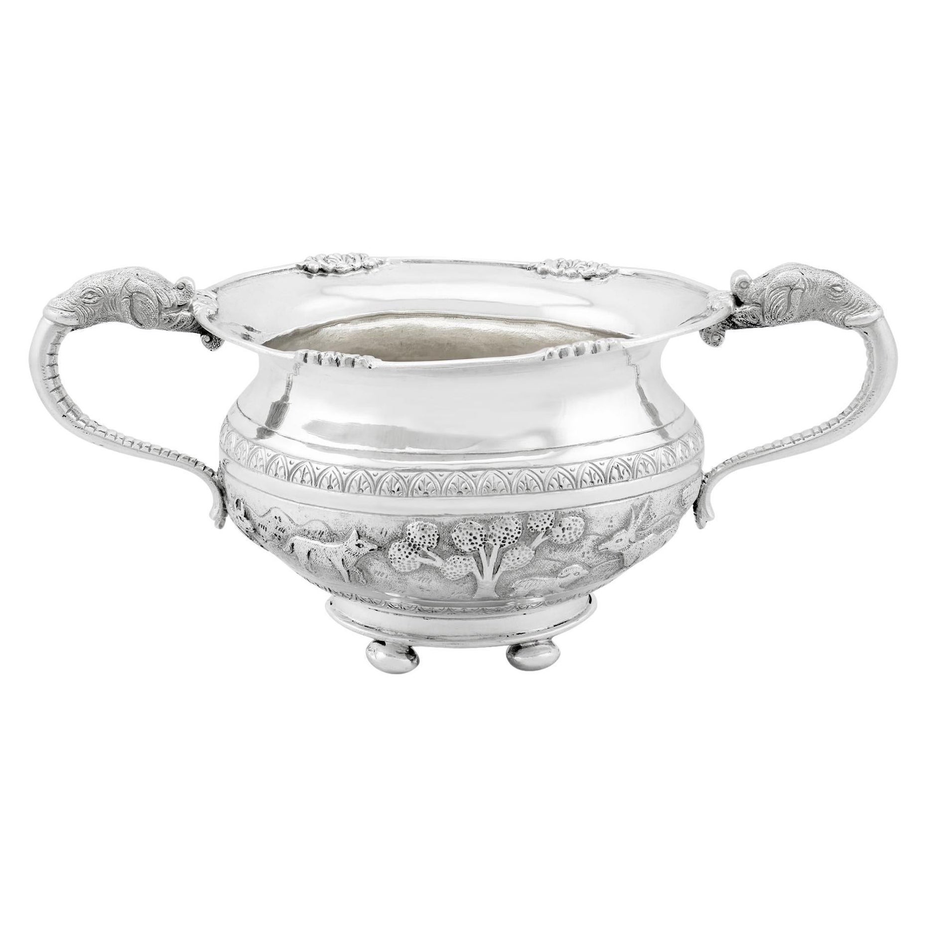 1920s Indian Silver Sugar Bowl