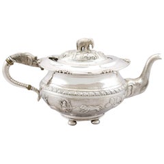 Antique 1920s Indian Silver Teapot