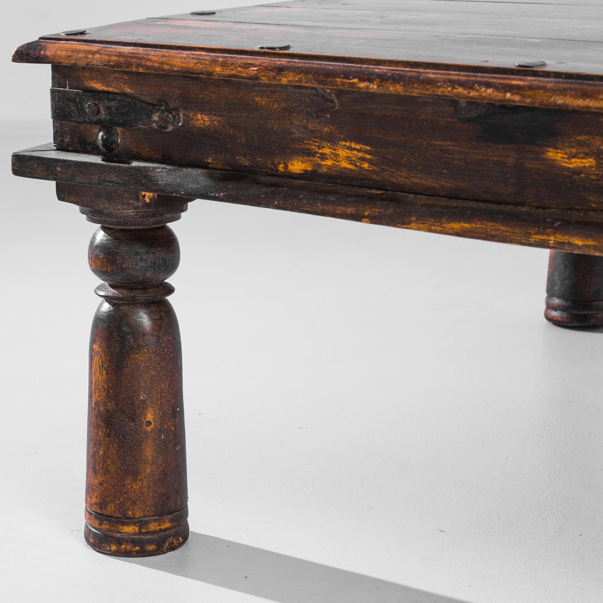 Anglo Raj 1920s Indian Wooden Coffee Table