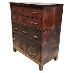 1920s Industrial Art Metal Modular Utility Cabinet