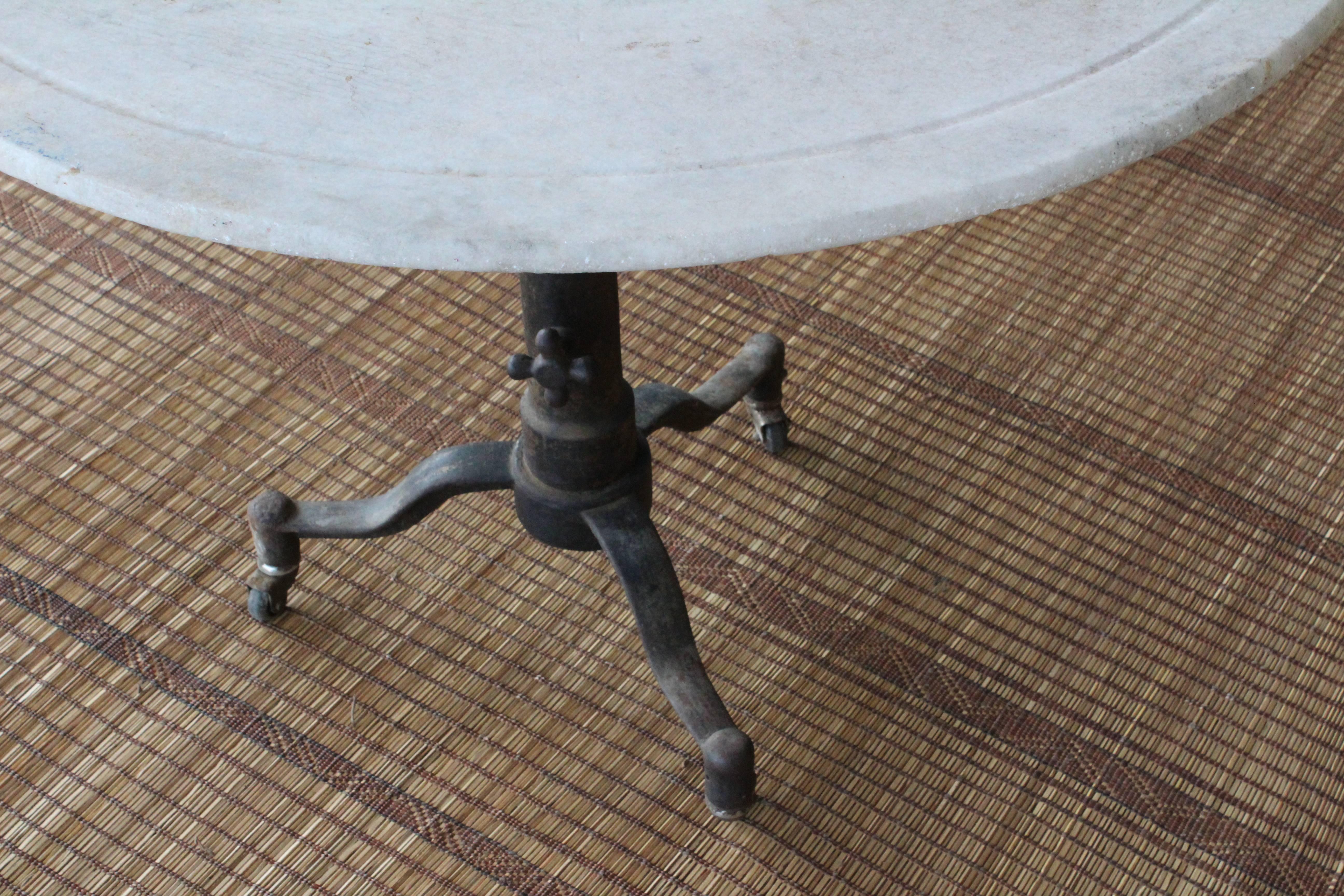 cast iron marble table