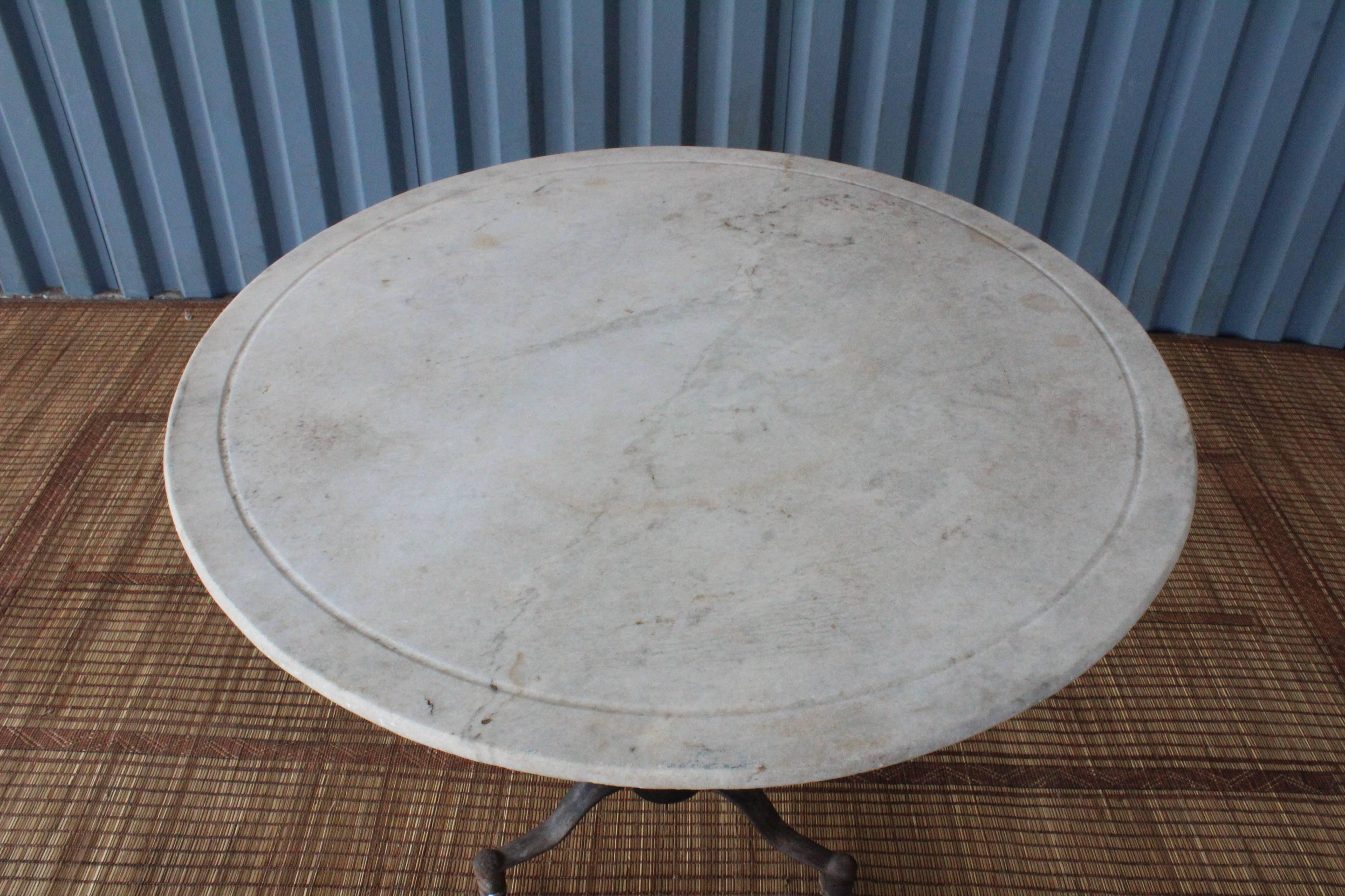 marble cast iron table