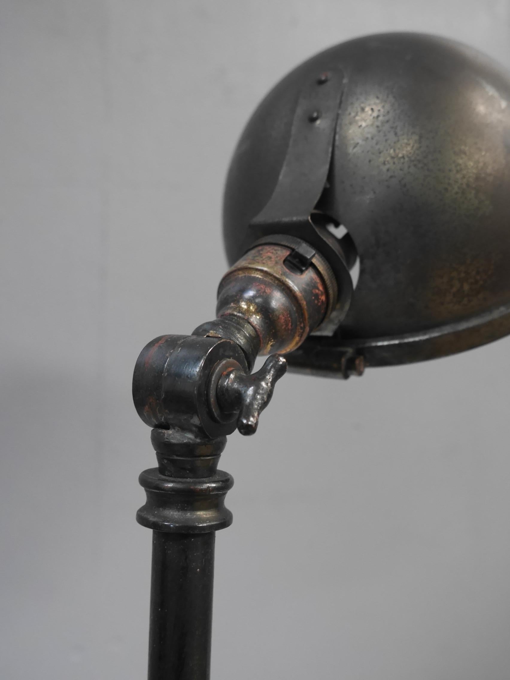 Plated 1920's Industrial Desk Lamp
