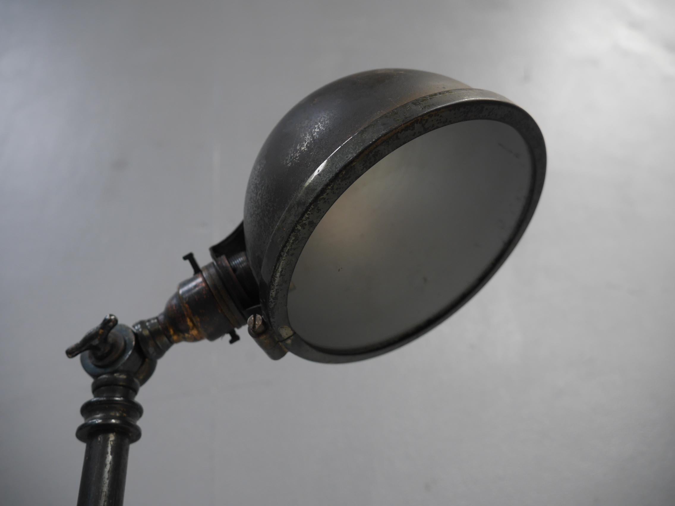 Brass 1920's Industrial Desk Lamp