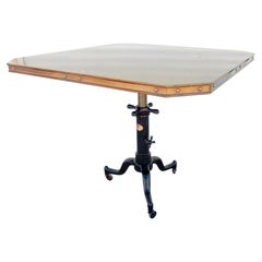 1920s Industrial Machine Age Adjustable Base Dining Cafe Table