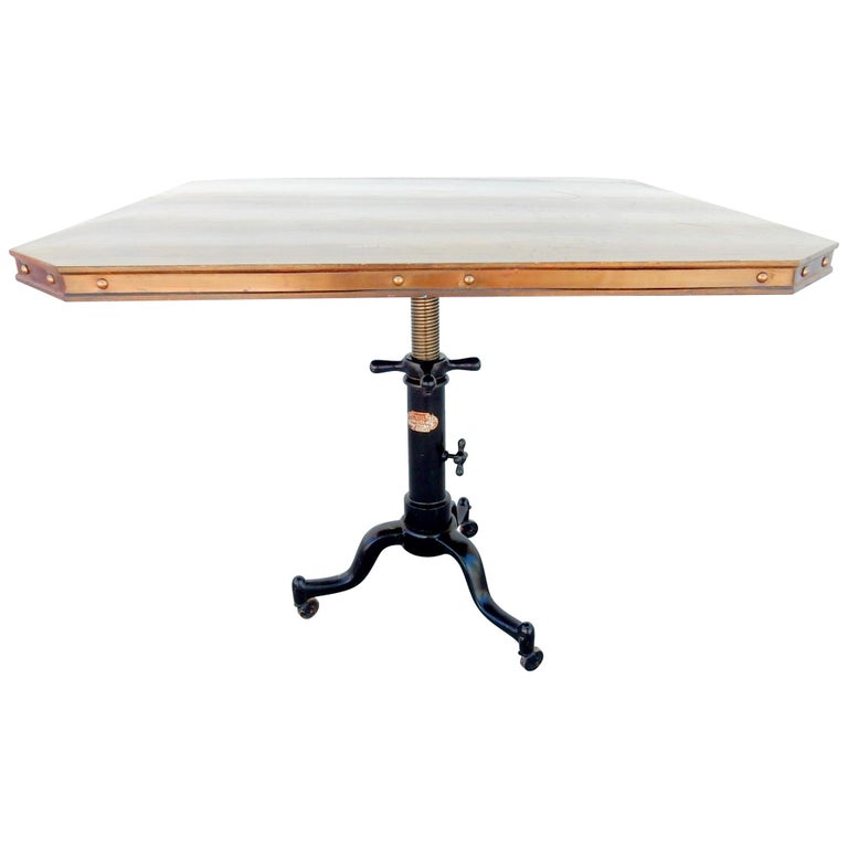1920s Industrial Machine Age Adjustable Base Dining Cafe Table For Sale at  1stDibs