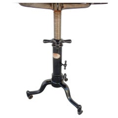 1920s Industrial Machine Age Adjustable Base Dining Cafe Table