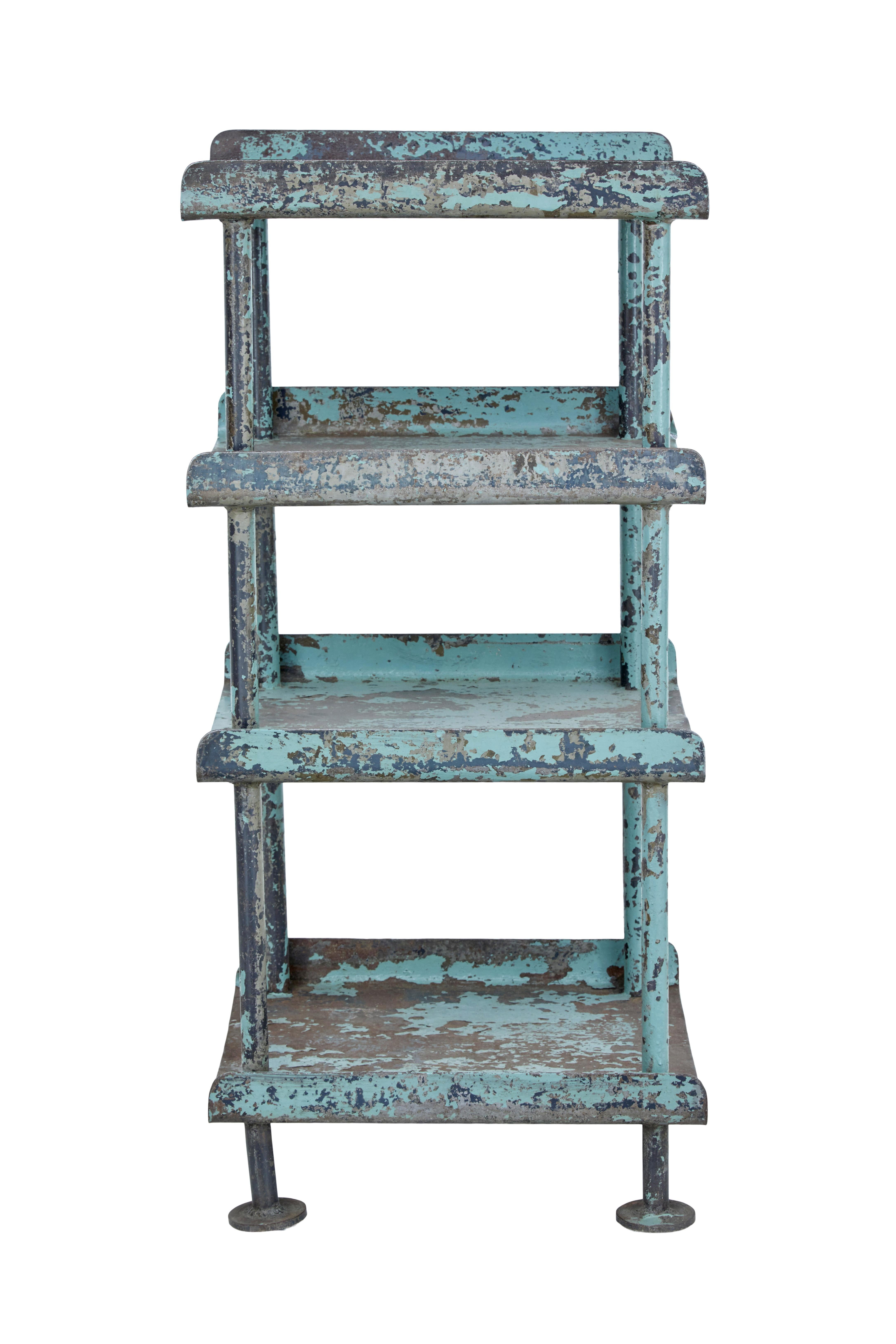 Early 20th Century 1920's Industrial Painted Shelving Unit