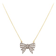 1920’s Inspired Simple Diamond Bow Necklace