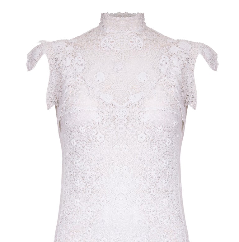 1920s White Handmade Irish Crochet Lace Bridal Dress at 1stDibs | crochet  lace wedding dress, irish wedding dresses, crochet wedding dress