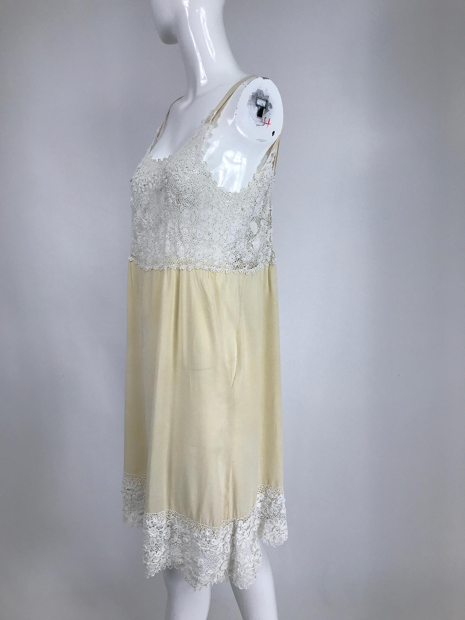 1920s Irish Lace Hand Crocheted Wedding Dress Day Dress Set 9